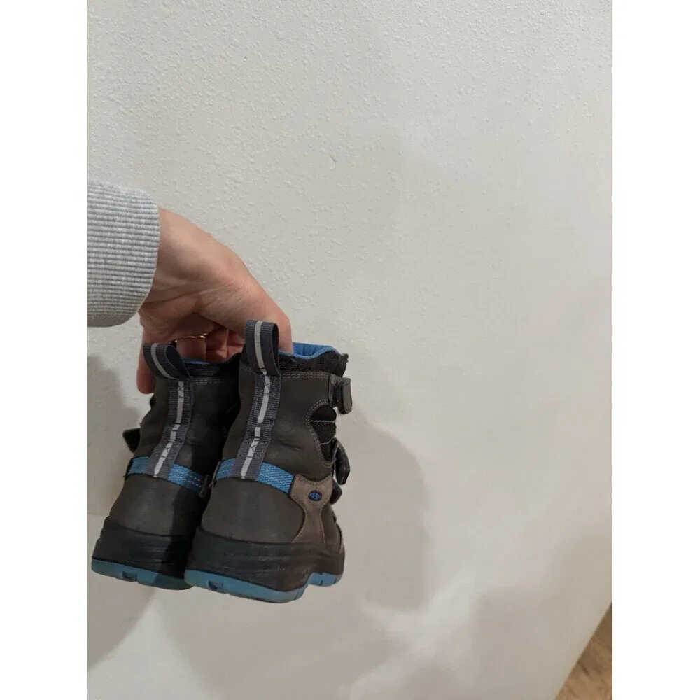 KEEN Kid's Toddler Boys Snow Troll Boots Shoes Black Size 10 Easy On Winter Gray